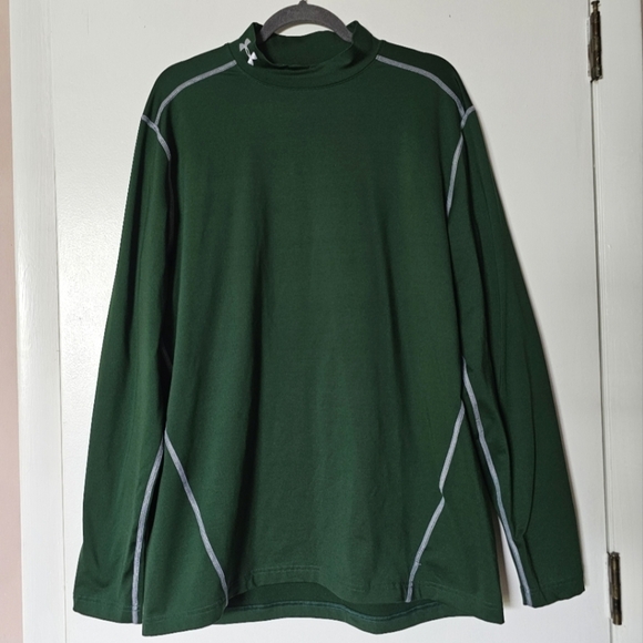 Under Armour EVO coldgear green long-sleeve athletic fitted mock turtleneck - Picture 2 of 8